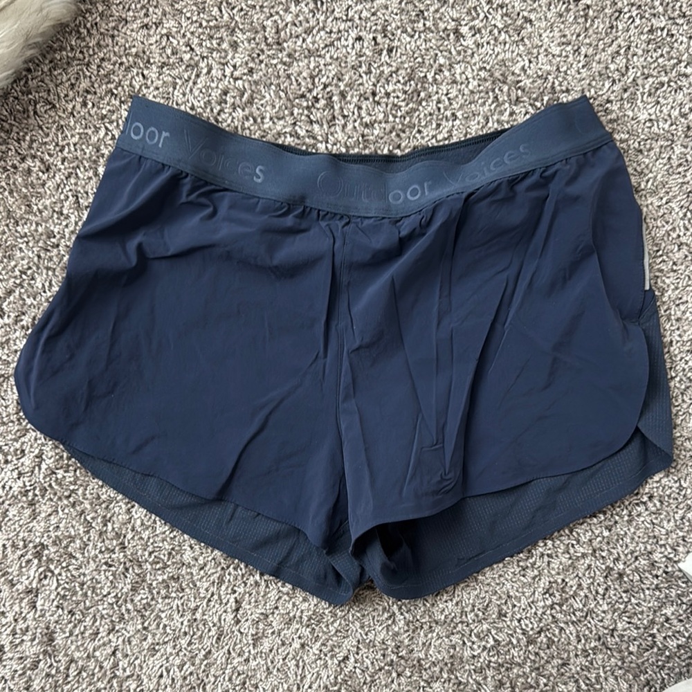 Outdoor Voices Dark Blue Running Shorts